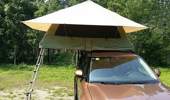 A barraca do campista da parte superior do caminhão da dupla camada, dobra para fora as peças superiores do carro da barraca 4x4 do telhado