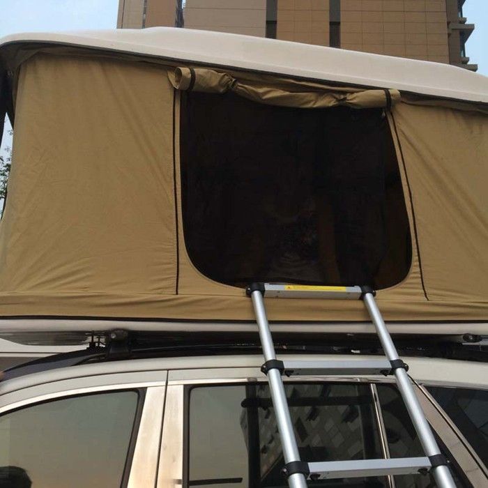 Única camada da barraca feita sob encomenda da parte superior do telhado do carro da fibra de vidro 4X4, retângulo dado forma